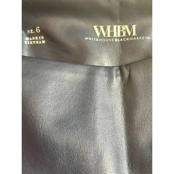 White House Black Market Vegan Leather Runway Legging Textured Spruce Size 6 BN - Picture 3 of 11